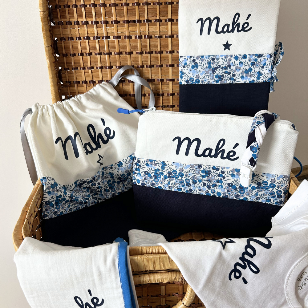 Coffret naissance personnalisé bleu