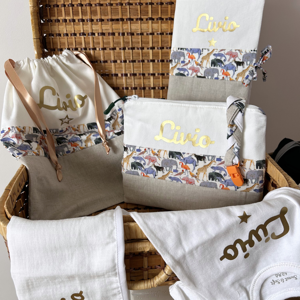 Coffret naissance personnalisé liberty