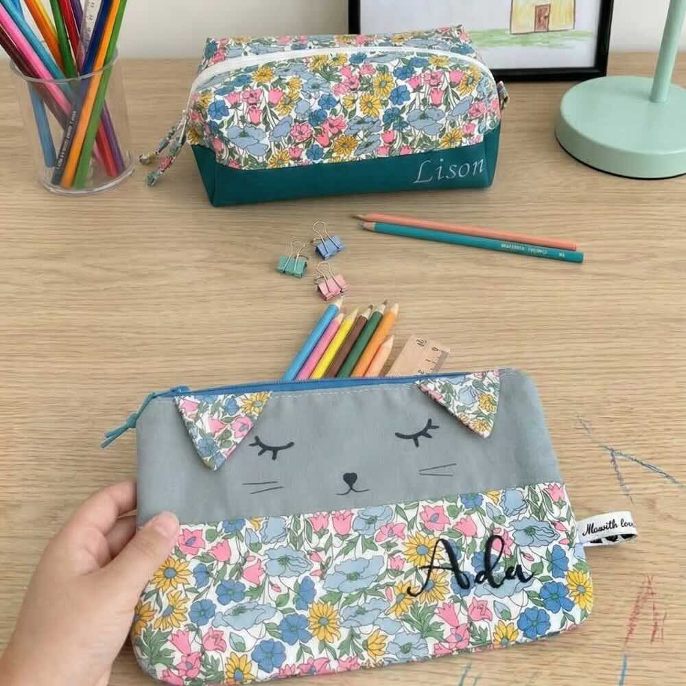 Trousse d'école liberty personnalisée