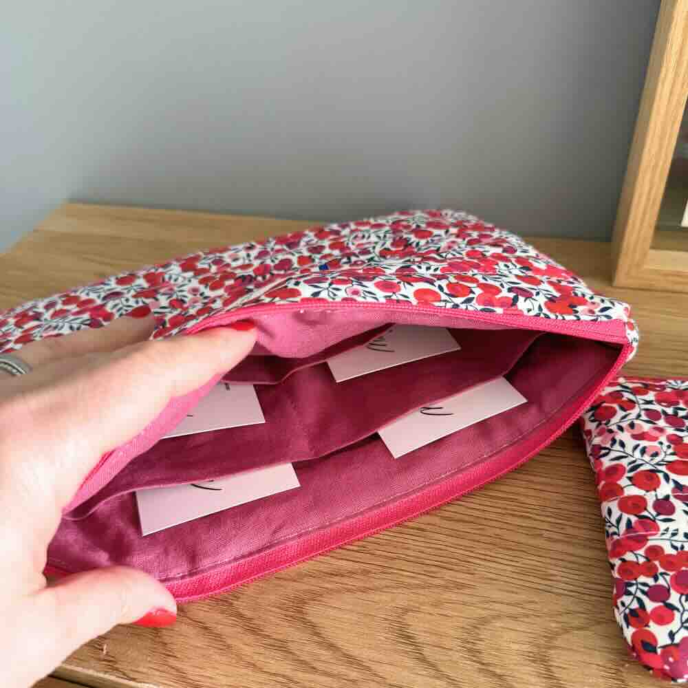 Pochette matelassée liberty wiltshire rouge