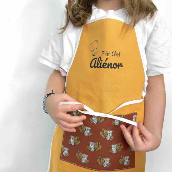 Tablier de cuisine enfant moutarde