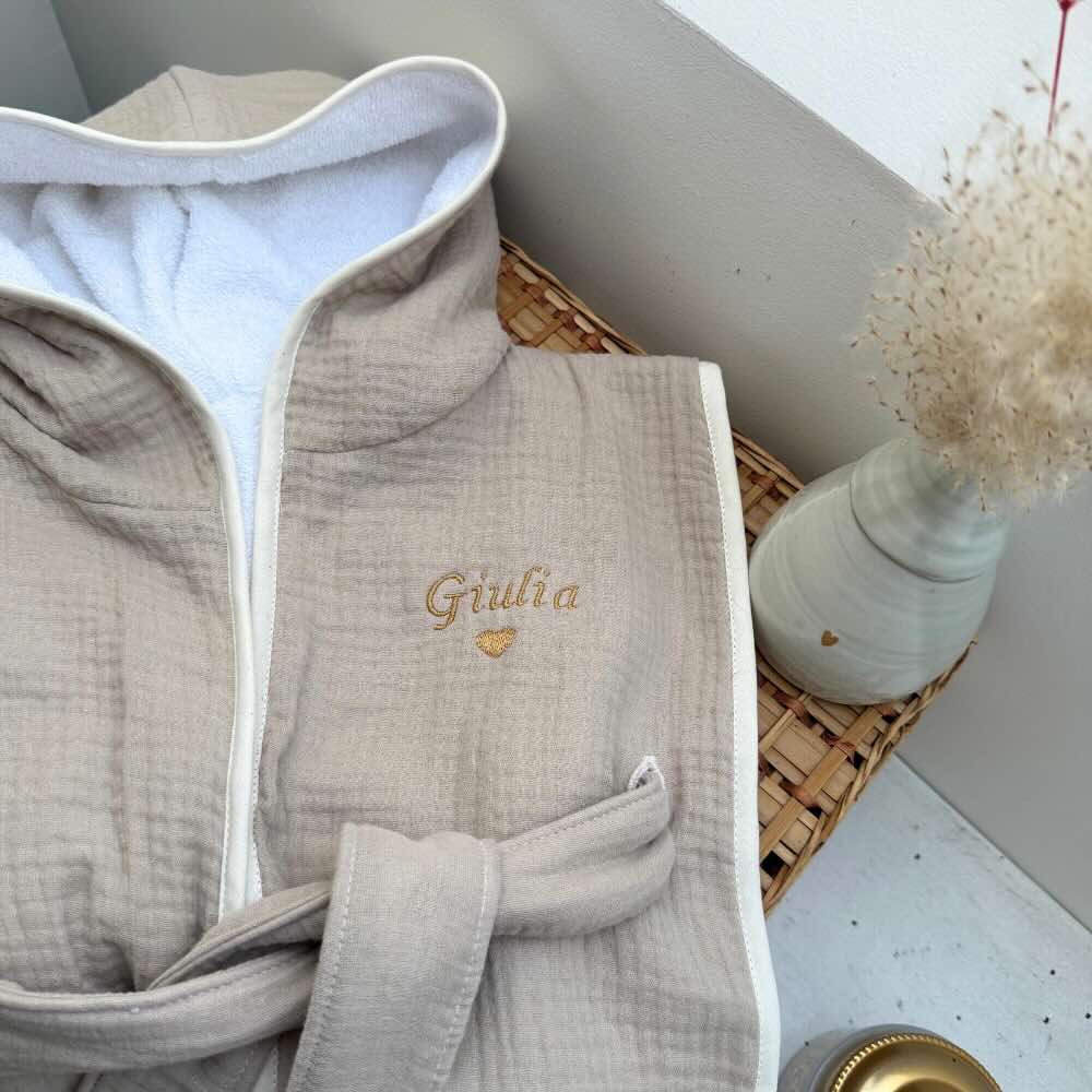 Peignoir bébé brodé - taille naissance