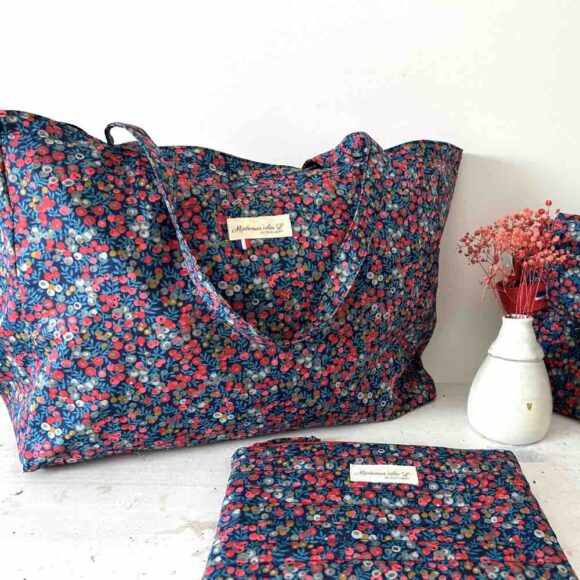 Sac cabas liberty et sa pochette