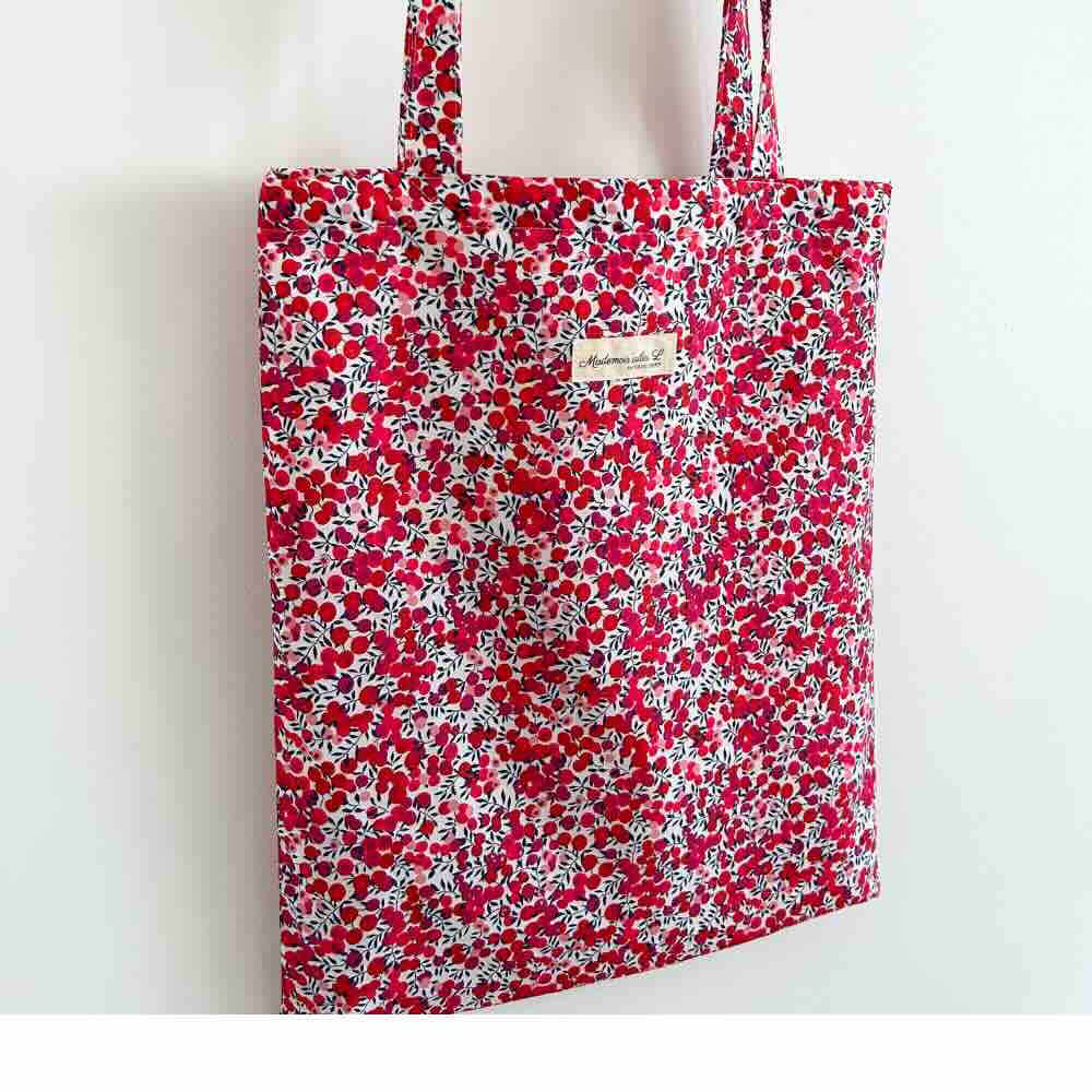Tote bag liberty rouge Mademoisailes L