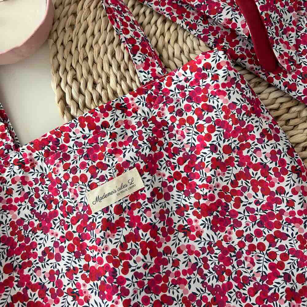 Tote bag liberty Wiltshire rouge