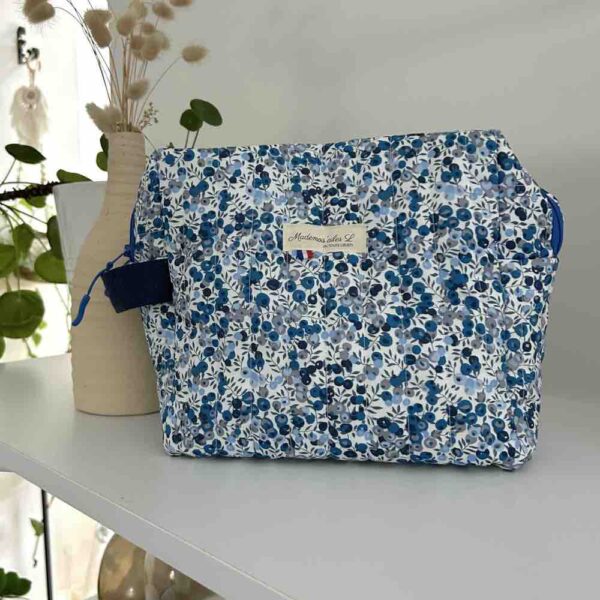 Trousse matelassée liberty wiltshire bleu