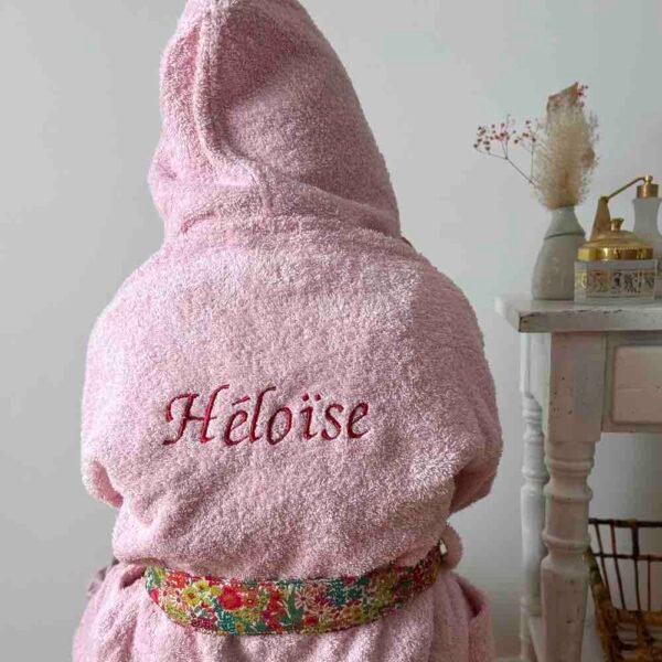 Peignoir rose personnalisé