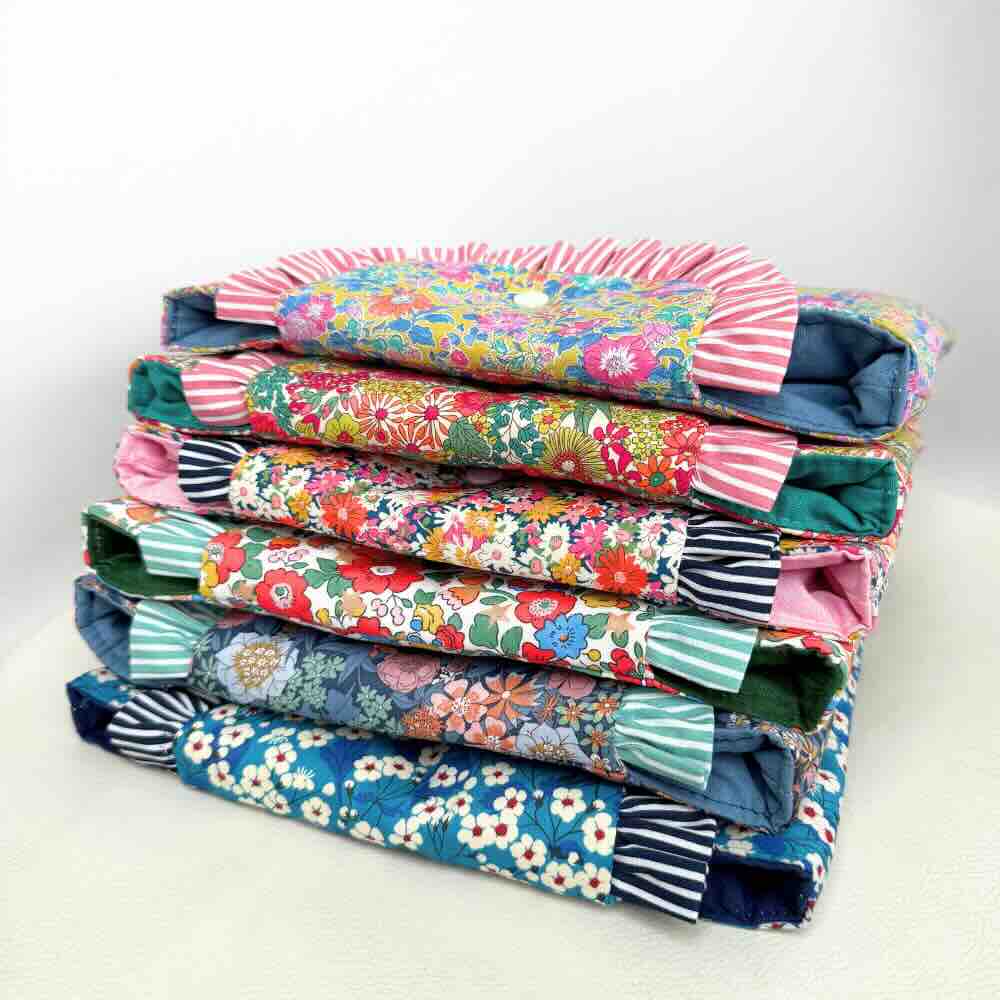 Pochettes livres liberty et froufrous