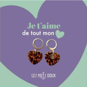 Boucles d'oreilles Coeur Acétate écailles de tortue