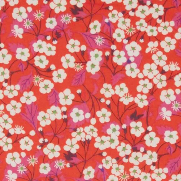 Tissu liberty Mitsi rouge