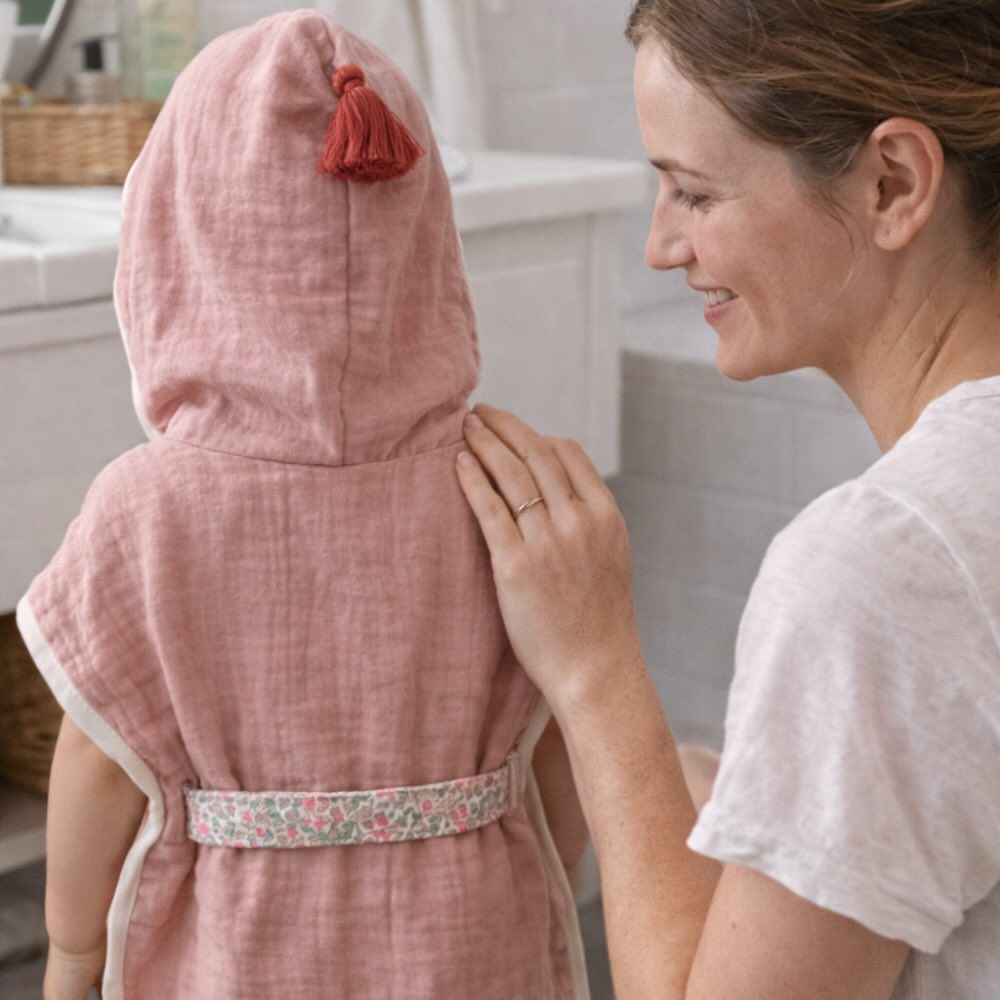 Cadeau bébé personnalisé - poncho de bain